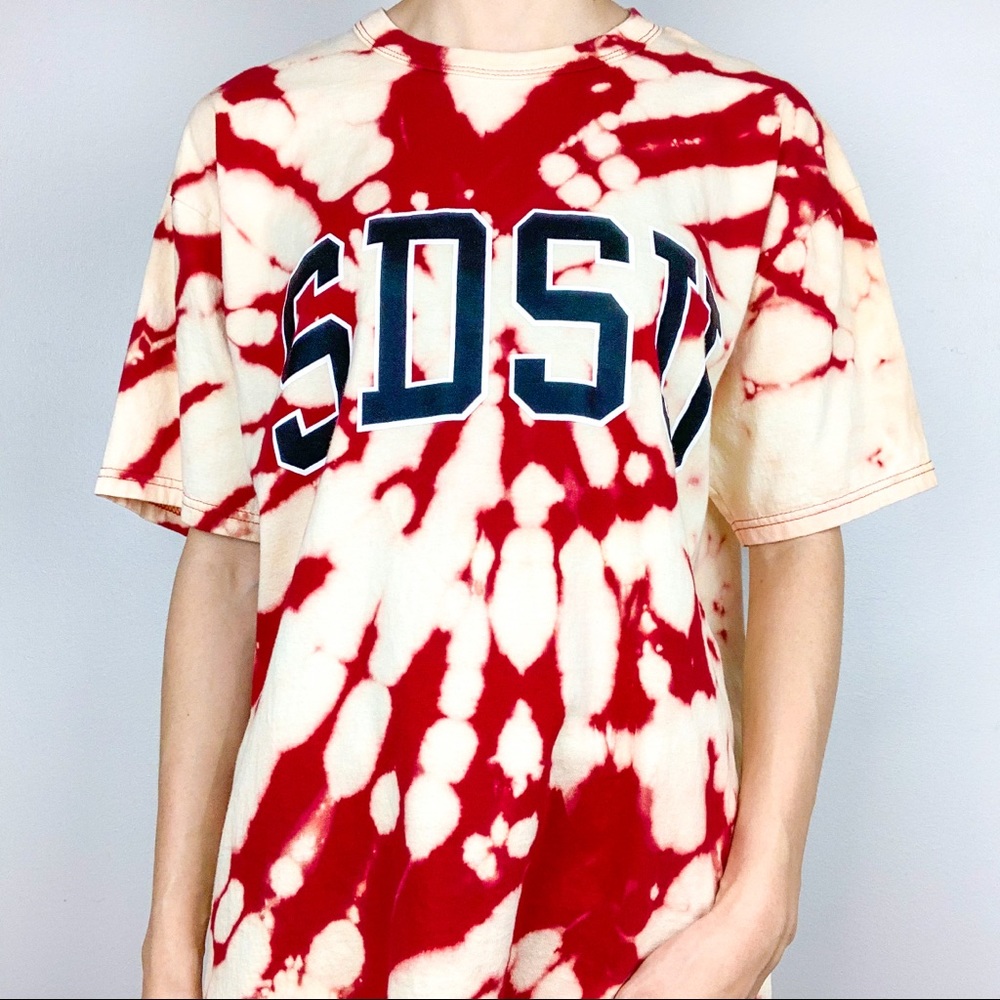 San Diego State Bleached Tie-Dyed Medium T-Shirt